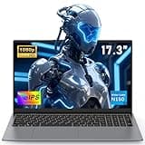 NAIKLULU 17.3 Inch Laptop 2025, 13th Gen Twin Lake Processor N150 (1.2GHz to 3.6GHz), RAM 16GB SSD 512GB Pc Computer, 1920x1080P/Webcam/Backlit Full Keyboard/Touchpad, Student/Home/Business/TF Card