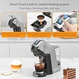 19 Bar 5in1 Multicapsule Espresso Coffee Machine for Nespresso/Dolce Gusto/LAVAZZA A MODO MIO Capsule and Ground/ESE Coffee Pods EM-308A (Grey)