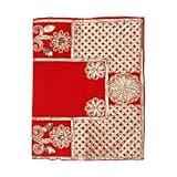 Red Velvet Pooja Cloth Mat Aasan Decorative Cloth (Size: 18 Inches X 11 Inches) for Multipurpose Traditional Decorations Item & Article - Yellow Laxmi