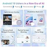 Tablet 10 Inch,Android 15 Tablet,GEMINI AI 2.0 Android tablets|12GB RAM+128GB ROM(TF 2TB)|5G WiFi|120Hz|6000mAh Fast Charging|1080P HD|Bluetooth 5.0|Smart Lens|GPS|2-Year Warranty-Grey