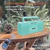 Retro Cassette Player Recorder, Portable Tape Player with USB/Bluetooth/AM/FM Radio Stereo, Built-in Microphone Recorder,Cassette to MP3 Converter, Dual Big Speaker,Earphone Jack,Retro (Teal)
