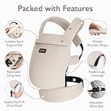 Momcozy Baby Carrier - Ergonomic, Cozy and Lightweight Infant Carrier for 7-44lbs, Effortless to Put On, Ideal for Hands-Free Parenting, Enhanced Lumbar Support, Khaki