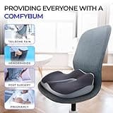 ComfyBums Hemorrhoid Donut Cushion For Coccyx, Tailbone, Piles Orthopaedic Pressure Relief - Memory Foam Pillow For Office Chair Seat Ring Cushions - Targets Sores & Pain Relief - Made For You
