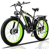 Electric Fat Tire Mountain Bike for Adults - 26" All-Terrain Anti-Slip Wheels with Removable 48V Battery & USB Charger | Quick-Release Seat, 70+ Miles Range, Includes Phone Mount