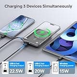 For Magsafe Power Bank, Portable Charger 12000mAh, 22.5W Fast Charging Battery Pack with USB-C Input & Output, LED Display for iPhone 16/15/14/13/12 Pro/Pro Max