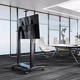 NB Ergonomic Heavy Duty Mobile TV Stand for Most TVs Under 120 Inch, TV Cart Load up to 136 kg, Electric Lifting TV Floor Stand, VESA 200x200-1000x600 mm