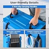 COSTWAY 90L/Day Commercial Dehumidifier, Industrial Air Dehumidifiers Building Dryer with Pump, 24H Timer, Auto Defrost, Memory Starting, Handle & Wheels, Air Circulation 412m3/h (Blue)