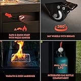 Planika - Faro - Portable Patio Heater - 8 KW Gas Propane Fireplace Outdoor, Garden (Black + Cover)