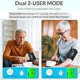 Rechargeable Blood Pressure Monitor for Home Use, Fast Charging Blood Pressure Machine, NHS CE Approved UK BP Device, 22-42cm Upper Arm Cuff with 3 Color Backlight & Voice Broadcast