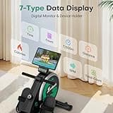 Rowing Machine for Home Gym, EvoSpark Magnetic Rowing Machines 350 LB Weight Capacity - Foldable Rower for Home Use with App Supported, Upgrade to Double Slide Rail