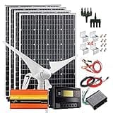 800 Watt 12V Solar Panel Wind Turbine System Complete Kit with 100W Inverter: 4pcs 100W Monocrystalline Solar PV Module Grade A +40A LCD Charge Controller +Cables +Mounting Brackets