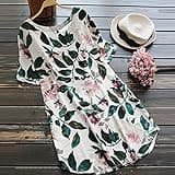 Best Prime Deals Linen Tops for Women UK Print Dress Leaf Flower and Short-Sleeved Cotton-Blend Women Women's Blouse Coupons and Promo Codes for Discount UK White