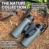 PURSUAL 10x42 Compact Binoculars for Adults High Power for Bird Watching, Hiking, Hunting, Concerts, Travel & Outdoor Adventures. Lightweight & Waterproof providing Crisp, Clear & Bright Images