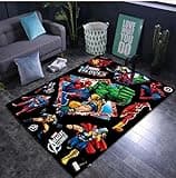 NICEWL Avengers Anime Rug Living Room Bedroom Kids Bedside Miracle Spider-Man Patterned Pad Boy Bedroom Color Non-slip Rug(A,140 * 200)