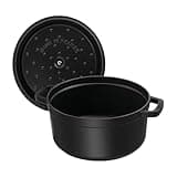 STAUB Cast Iron Roaster/Cocotte, Round, Black, 34 cm, 12.6 L