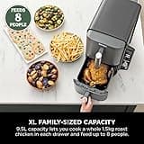 Ninja Double Stack XL Air Fryer, Vertical Dual Drawer AirFryer with 4 cooking levels, 2 Drawers and 2 Racks, Space Saving Design, 9.5L Capacity, 6 Cooking Functions, 8 Portions, Grey, SL400UK