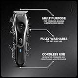 WAHL Aqua Blade Stubble and Beard Trimmer, Beard Shaping, Rechargeable, Male Grooming Set, Fully Washable, Suitable for Wet/Dry Use, Beard Care, Black