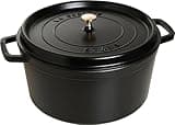STAUB Cast Iron Roaster/Cocotte, Round, Black, 34 cm, 12.6 L