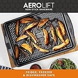 PRESTIGE Aerolift Baking Trays for Oven Non Stick Set of 3 - Dishwasher Safe Oven Trays Set with Extra Large Handles, Durable Carbon Steel Roasting Tins with 5 Year Guarantee, Black, 3 Piece Set