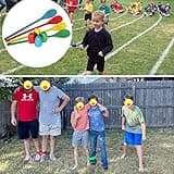 CWLAKON Sports Day Kit Outdoor Games Potato Sack Race Bags for Kids Adults Family, Egg and Spoon Race, 3 Legged Race Bands, Outside Backyard Field Day Birthday Party Games