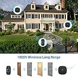 SECRUI Wireless Doorbell, Plug in Waterproof Battery Operated Cordless Doorbell Operating at 1,000 Feet Long Range with 58 Chimes 5 Volume Levels LED Light Easy Install for Home, School, Office,Black