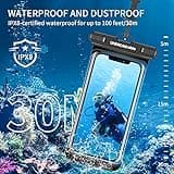 UNBREAKcable Waterproof Phone Case, 2-Pack IPX8 Universal Waterproof Phone Pouch Dry Bag for iPhone 16 15 14 13 12 11 Pro Max XR X XS SE 2022 Samsung S24 S23 S22 S21 Ultra Huawei P70 Mate 70 up to 7"