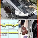 PDR TOOLS Dent Removal Rods,Dent Repair Tools Kit Car Crowbars with 10 Rods, LED Lined Dent Board, Upgraded T-Bar Dent Puller for Hail Damage and Car Dents