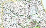 East Riding Of Yorkshire - UK County Map Paper Laminated - 83 x 110 cm