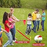 WYRJXYB Sports Day Kit Tug of War Rope 6M for Kids and Adults, Outdoor Garden Field Day Lawn Yard Family Reunion Birthday Party Games, Outside Summer Picnic Game,Easter Carnival Fun Games,Tricolor