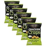 Biscuits & Crackers Bundle Pack with Jacob's Cracker Crisps Sour Cream & Chive Snacks Sharing Bag 150g - 6 Pack | Sour Cream & Chive Flavour Crisp Snack Biscuits.