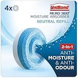 Unibond AERO 360° Moisture Absorber Neutral Refill Tab, ultra-absorbent and odour-neutralising, Aero 360 Neutral Fragance Pack 4 Refills Multi Buy 6