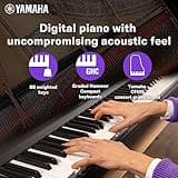 Yamaha P-145 Digital Piano with 88 Graded Hammer Compact Keys and 10 Instrumental Voices, Lightweight and Portable, Black