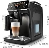Philips LatteGo 5400 Series Bean to Cup Coffee Machine – 12 Drinks including Latte & Cappuccino, Intuitive Display, Easy Clean, Espresso Machine with Milk Frother (EP5446/70)