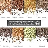 Verdant Republic Organic Sprouting Microgreen Seeds 8 Variety Starter Packs (300g) - Broccoli, Alfalfa, Red Cabbage, Pea, Cress, Kale, Radish | High Germination to Sprouts & Microgreens