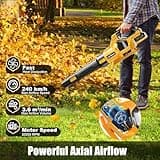 JYGMPRO Leaf Blower Cordless, Garden Blower 21V with 4000mAh Battery, 3 Speed Mode Battery Leaf Blower, 2 Blow Tubes, Shoulder Strap for Leaf, Snow, Dust and Debris Blowing