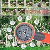 LUFENG Upgraded Expandable Hose 150FT 45M Garden Hose with Double Latex Core Hose Pipe Solid Brass Fittings 9 Function Metal Spray Gun Nozzle Wall Hanger for Gardening Car Washing Pet Bathing (150FT)