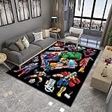 NICEWL Avengers Anime Rug Living Room Bedroom Kids Bedside Miracle Spider-Man Patterned Pad Boy Bedroom Color Non-slip Rug(A,140 * 200)
