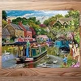 Gibsons River Retreat 1000 Piece Jigsaw Puzzle Beautiful Colourful Artwork Canal Boats Nostalgic Sustainable Jigsaw Puzzle for Adults Teens Premium 100% Recycled Board Great Gift | Gibsons Games