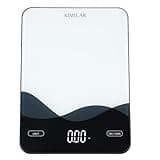 Chargeable Digital Kitchen Food Scale - AIMILAR LED Display 22lb Food Weight Scales for Baking Cooking USB-C Rechargeable Ounces and Grams 1g/0.1oz Tempered Glass