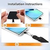 CACOE Universal Mobile Phone Chain, 2 Pcs Adjustable Collar Lanyard and 2 Pcs Durable Patches, Lanyard Mobile Phone Neck Strap Compatible with Most Smartphones