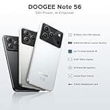 DOOGEE Note 56 Mobile Phones, Newest Android 16 Smartphone, 6150mAh, 8.45mm Ultra-Slim, 6.56" HD+ 90Hz, 24GB + 64GB/2TB Android Phones, Dual SIM Unlocked Mobile Phone, Face ID, GPS, OTG, FM-Black