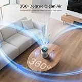 MERONTE Air Purifiers for Home, Air Purifier for Smoke Pet Dander Odors with Fragrance Sponge, Small Air Purifier with Sleep Mode for Bedroom Office, Blue Ambient Light, MR2566, White, 1 Pack+3 Modes