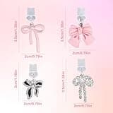 Penitue 4pcs Phone Dust Plug Charms, Creative Charging Port Dust Plug Cover Protector Caps Charm for iPhone 4-14 Series Ports Practical and Stylish Phone Accessories (Bow Style)