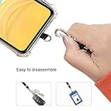 COCASES Crossbody Phone Lanyard Strap with Patch, Adjustable Nylon Neck Strap Necklace Phone Compatible with Most Smartphones (Black)