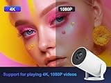 Magcubic Mini Projector 4K 1080P Support, Portable WiFi6 BT 5.0 Android 11, Smart Projector Auto Horizontal Correction, 180°Rotatable Outdoor Movie Projector Compatible with Phone