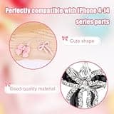 Penitue 4pcs Phone Dust Plug Charms, Creative Charging Port Dust Plug Cover Protector Caps Charm for iPhone 4-14 Series Ports Practical and Stylish Phone Accessories (Bow Style)