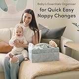 PUTSKA Nursery Storage Basket - Baby Nappy Caddy Organizer for Nappy Station, Newborn Essentials, Baby Shower Gifts and Registry Must-Haves for Boy or Girl