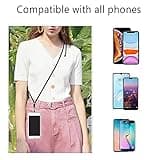 COCASES Crossbody Phone Lanyard Strap with Patch, Adjustable Nylon Neck Strap Necklace Phone Compatible with Most Smartphones (Black)
